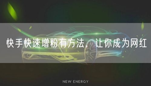 快手快速增粉有方法，让你成为网红