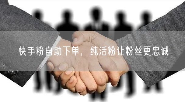 快手粉自助下单，纯活粉让粉丝更忠诚