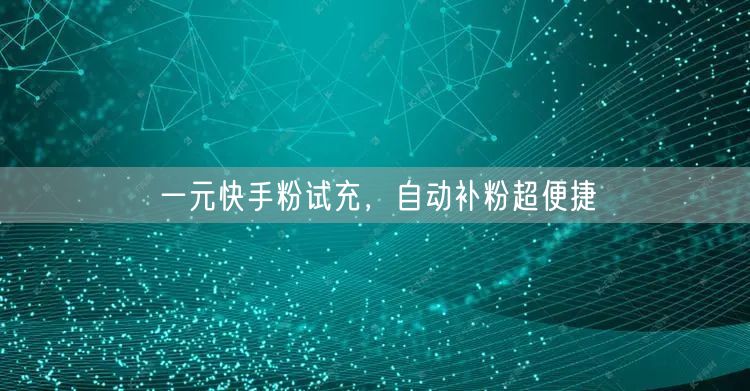 一元快手粉试充，自动补粉超便捷