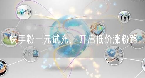 快手粉一元试充，开启低价涨粉路