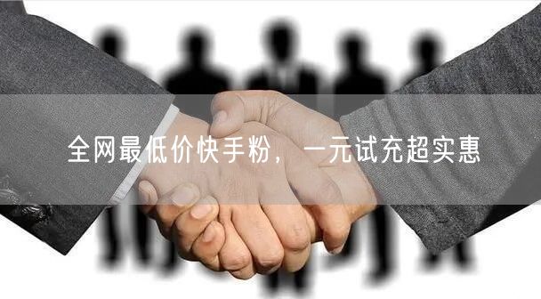 全网最低价快手粉，一元试充超实惠