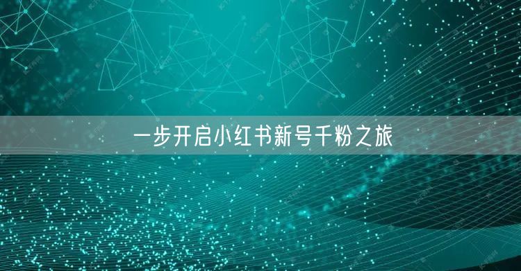 一步开启小红书新号千粉之旅