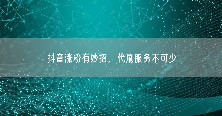 抖音涨粉有妙招，代刷服务不可少