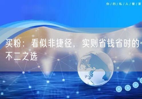 买粉：看似非捷径，实则省钱省时的不二之选